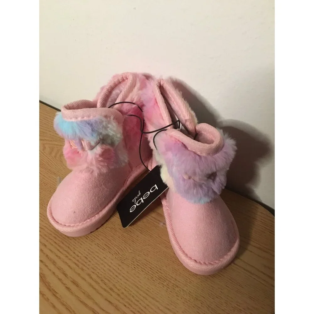 New Girls BeBe Winter Booties Pink Size 6